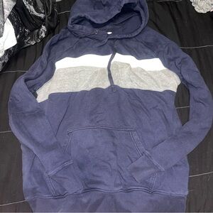 Good fellow Navy Blue and Gray Hoodie with White Stripe size xL